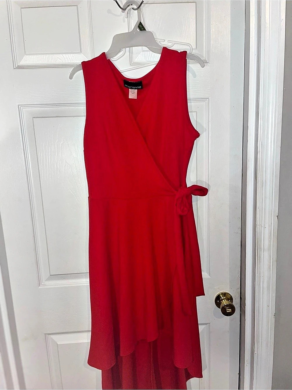 Marianne Red Wrap Midi Dress